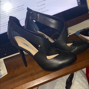 Guess black leather heels